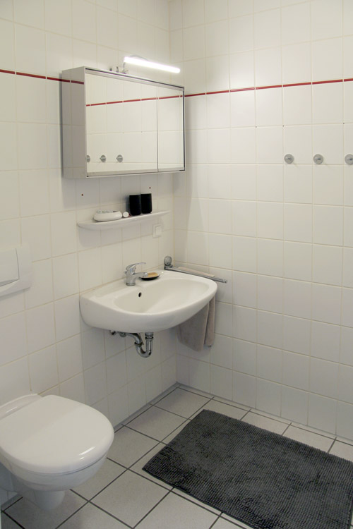 Dres. Stoltz und Raddatz - Gemeinschaftspraxis Höxter-Fürstenau - Studenten-Wohnung - Badezimmer Waschen